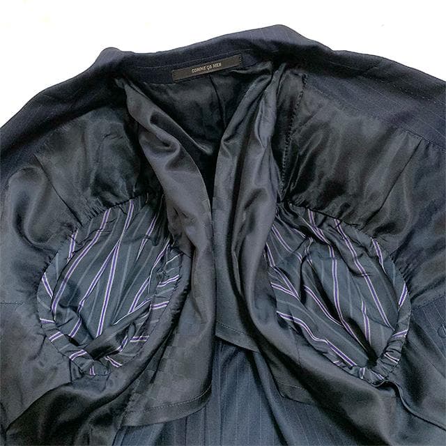 未使用タグ✨️シルク混 COMME CA MEN スーツセットアップ ストライプ