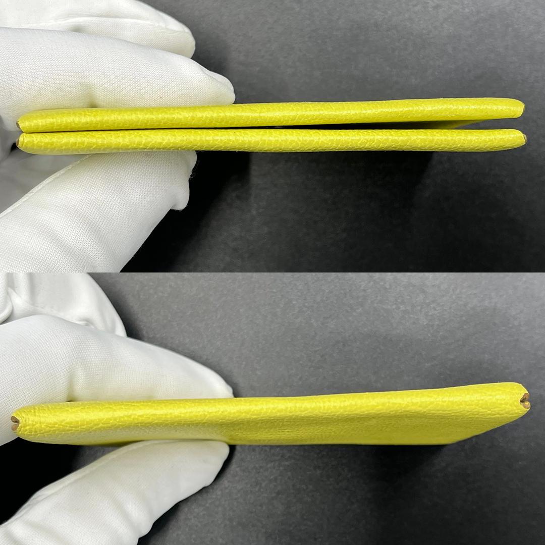 HERMES エルメス カルヴィ イエロー系 名刺入れ　カードケース フランス製