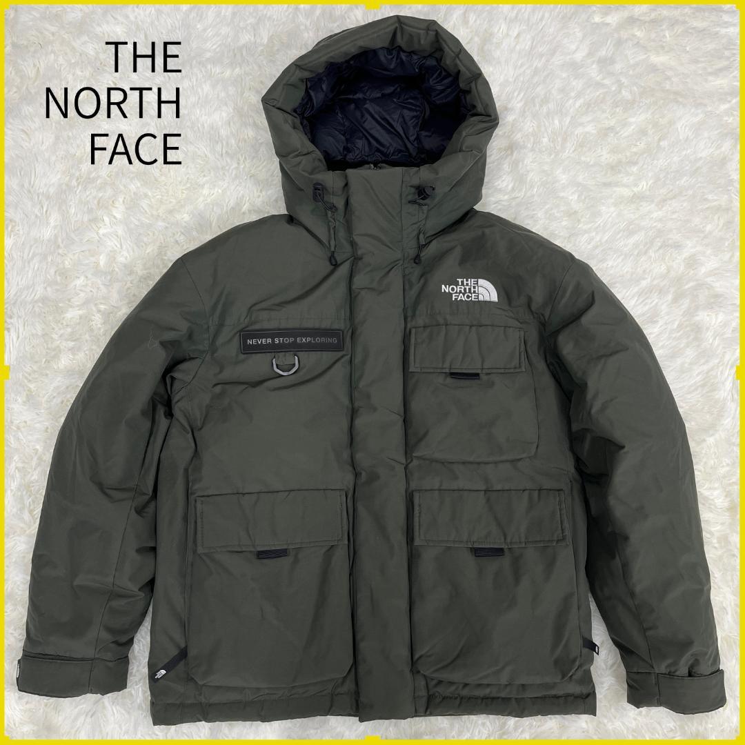 《美品》ザノースフェイス ダウンジャケット カーキ メンズ 95 (M)