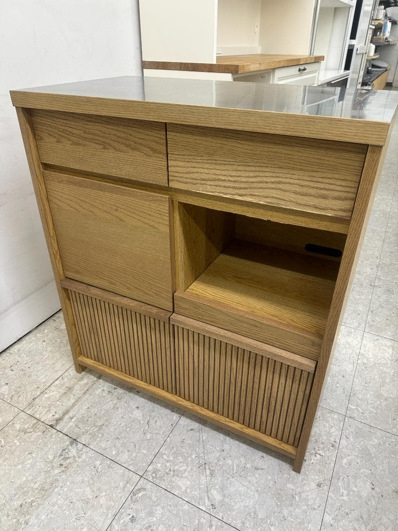 unico ウニコ DIFE キッチンカウンター レンジ台 W800 ブラウン