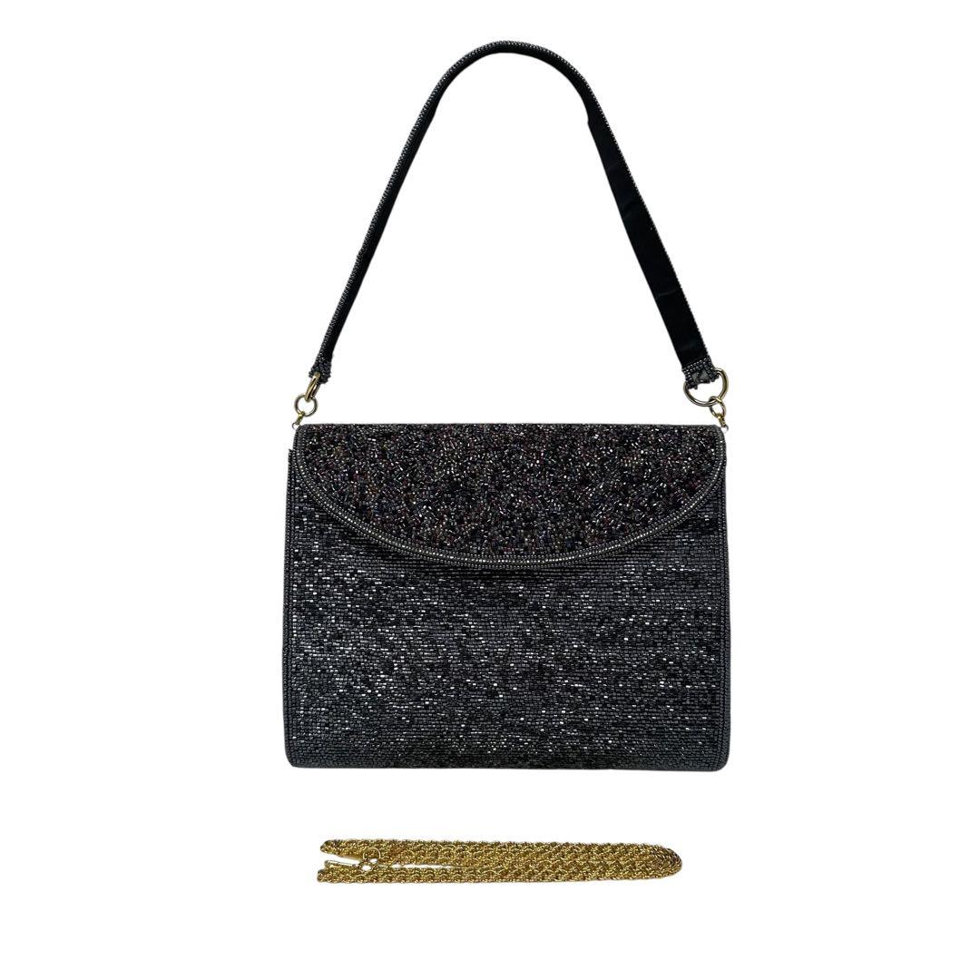 【美品】 KATORIYA ビーズバッグ 2way ショルダー付き 希少 h6