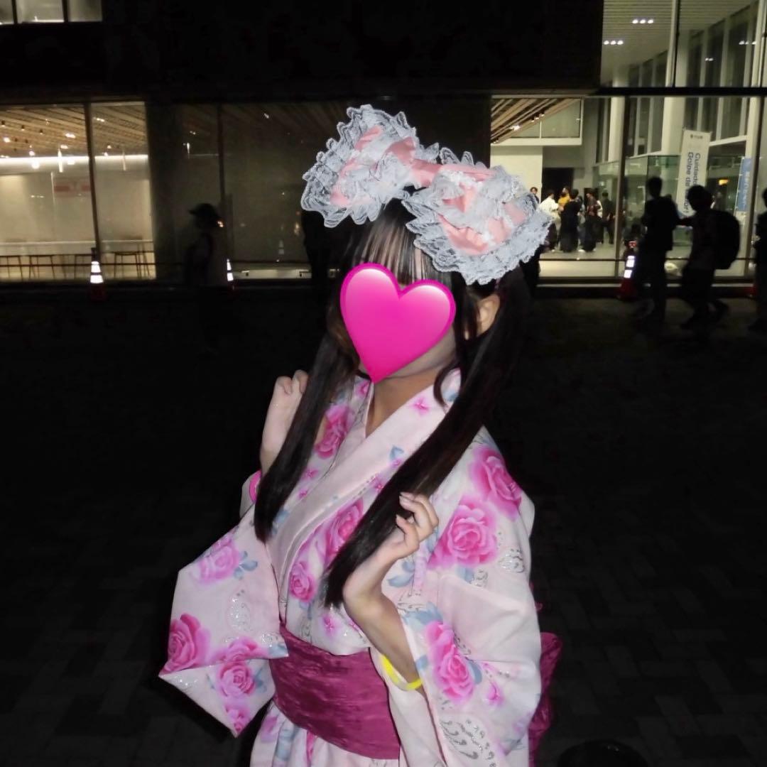 ピンク浴衣ドレス✨帯セット