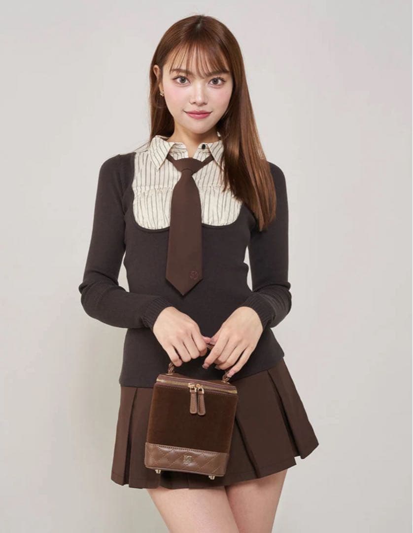 Darich シャツドッキングニットミニワンピース