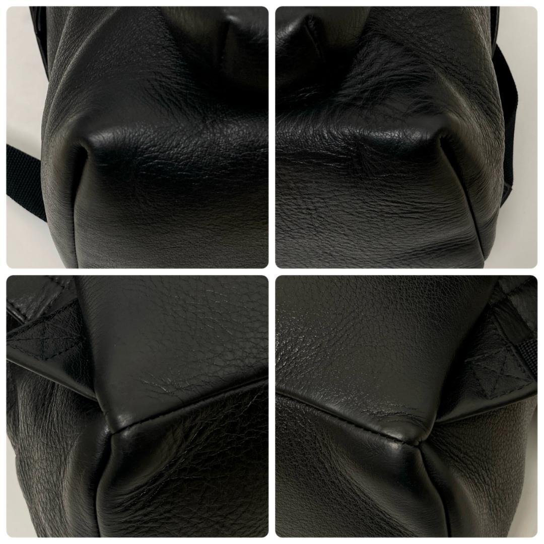 バレンシアガ エブリデイ バックパック リュック レザー シボ革 黒 ロゴ