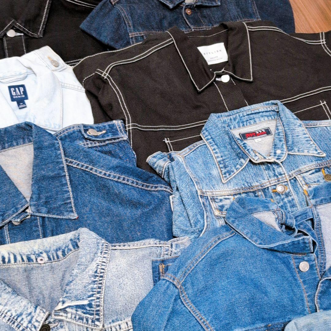 専用Ｇジャン デニムジャケット35着まとめ売りリメイク素材 リペア生地 パッチ