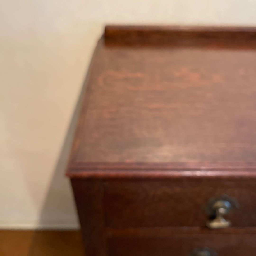 アンティーク オーク材　チェスト キャビネット　真鍮　キャスター