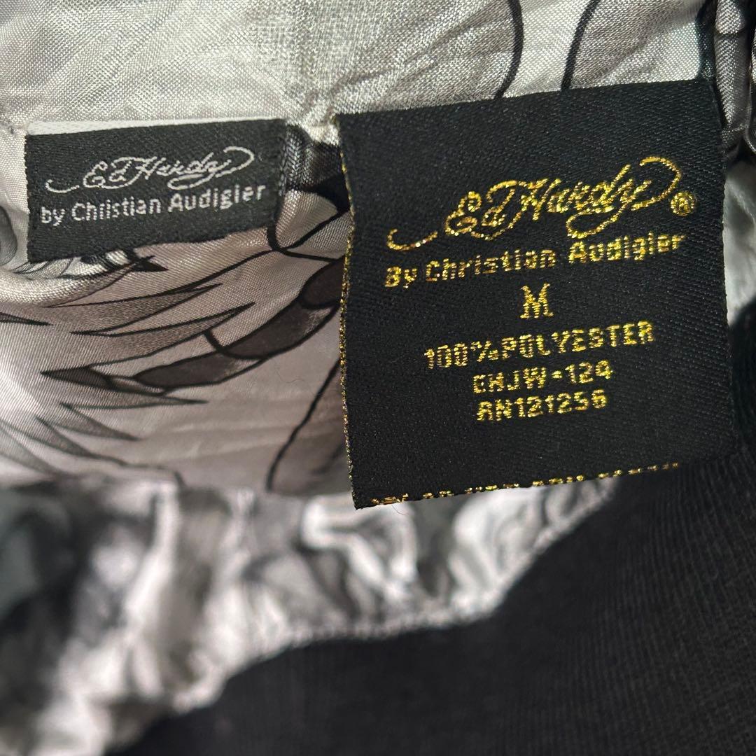 Ed Hardy スカジャン 両面刺繍 黒 水色