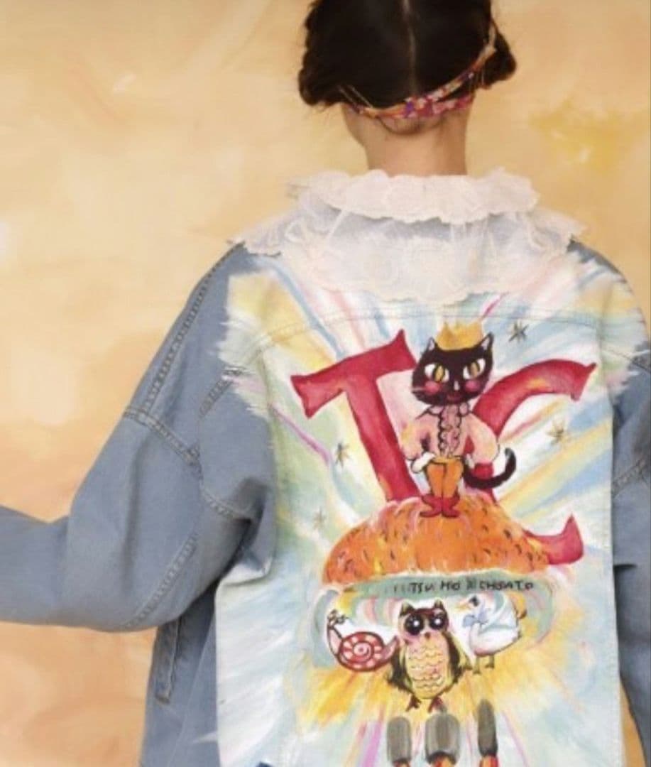 希少!! 未使用 札付き ロケット キャット デニム ジャケット 受注品