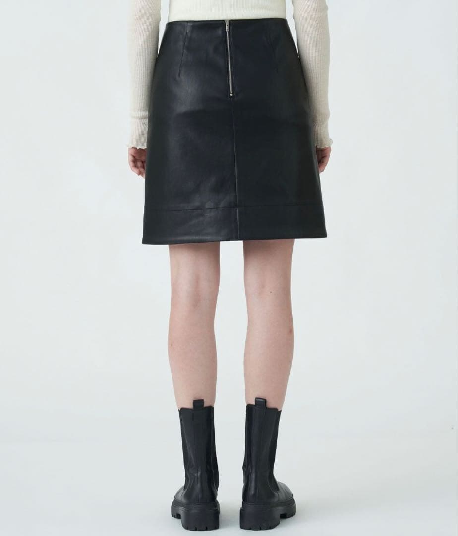 MACPHEE レザーライクミニスカート