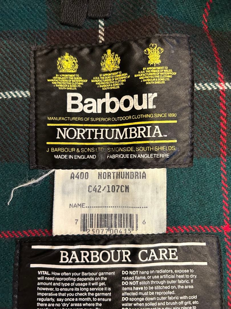 Barbour Northumbria ノーザンブリアC42 90s