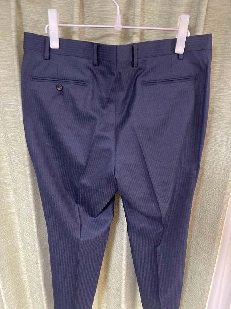 新品 DURBAN ダーバン 秋冬総裏 ウール スーツBB6 ストライプ 紺