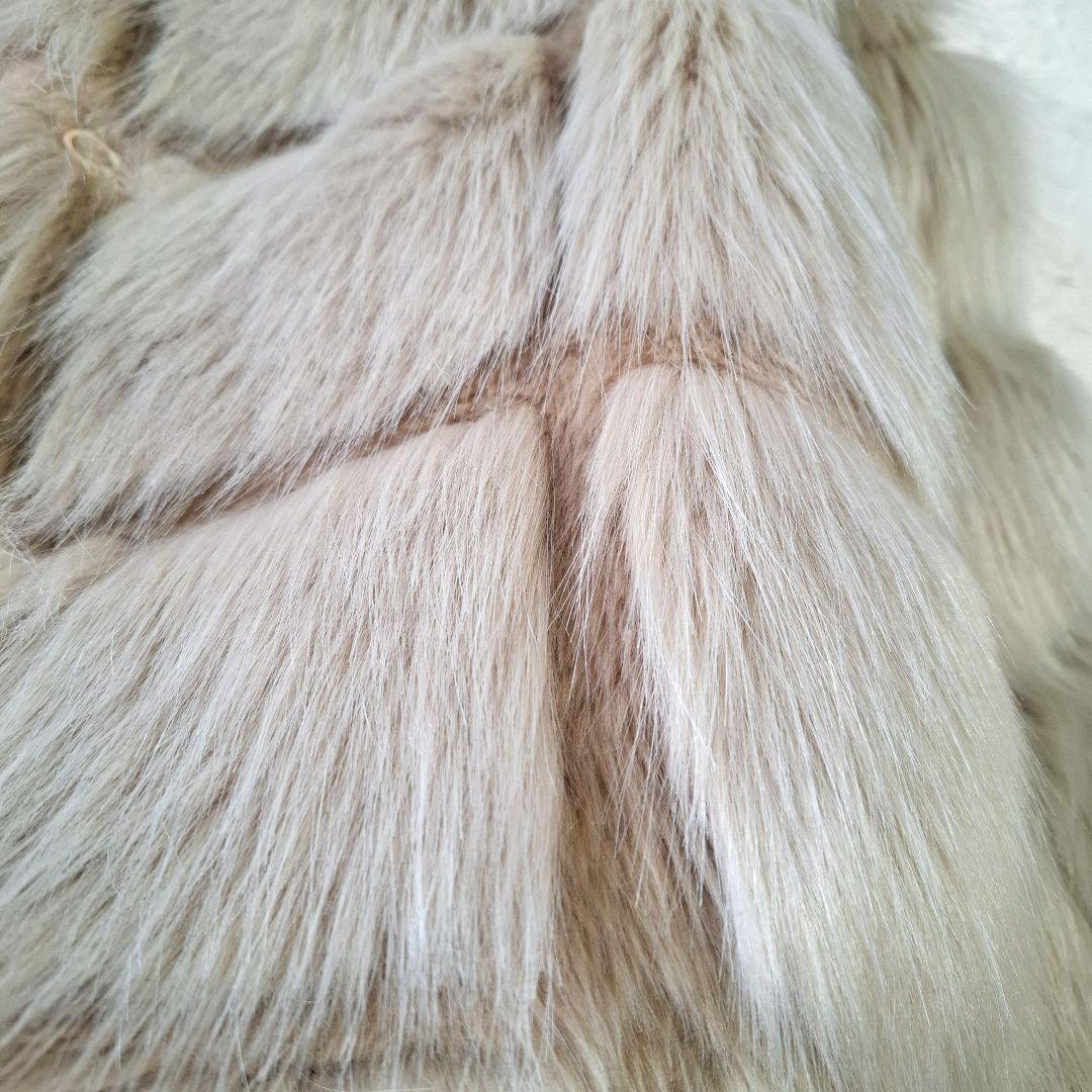 ZARA ザラ フェイクファーコート エコファー ナチュラルベージュ系 М