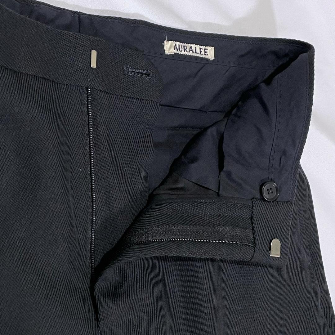 美品 AURALEE ウールモヘア スラックス サイズ3 ダークネイビー