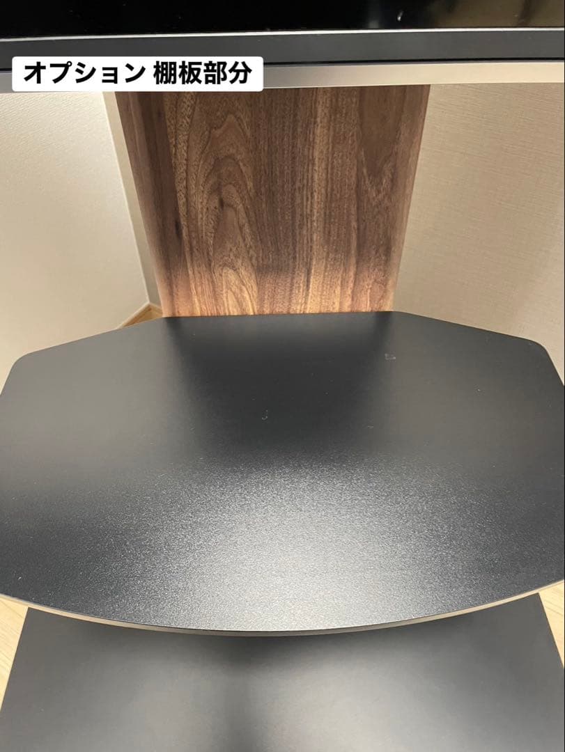 朝日木材 壁寄せテレビスタンド WS-B840-DB 40〜77型対応 棚付き