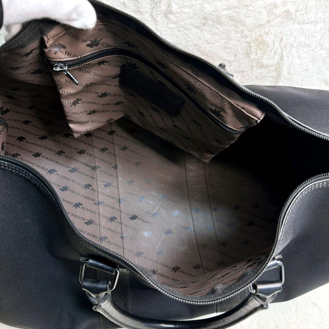【美品】ハンティングワールド　ボストンバッグ　大容量　旅行　ハンドバッグ　黒
