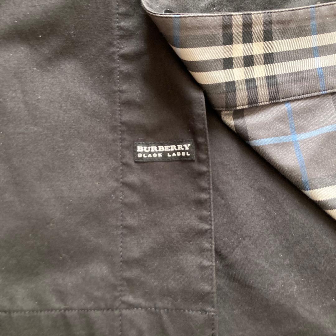 バーバリーブラックレーベル ミリタリージャケット ノバチェック 黒 M