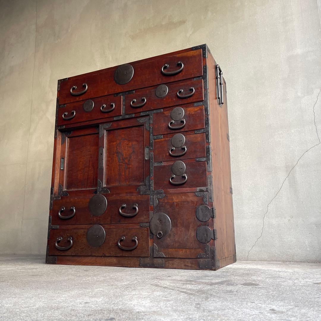 明治期　小箪笥 和製アンティーク 箪笥 時代箪笥 小物収納 引き出し 帳場箪笥