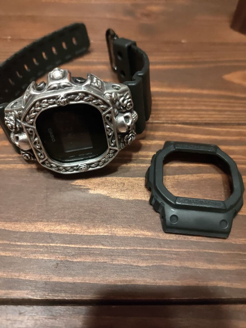 DW-5600BB silver925 シルバー ベゼル バイカー スカル 純銀