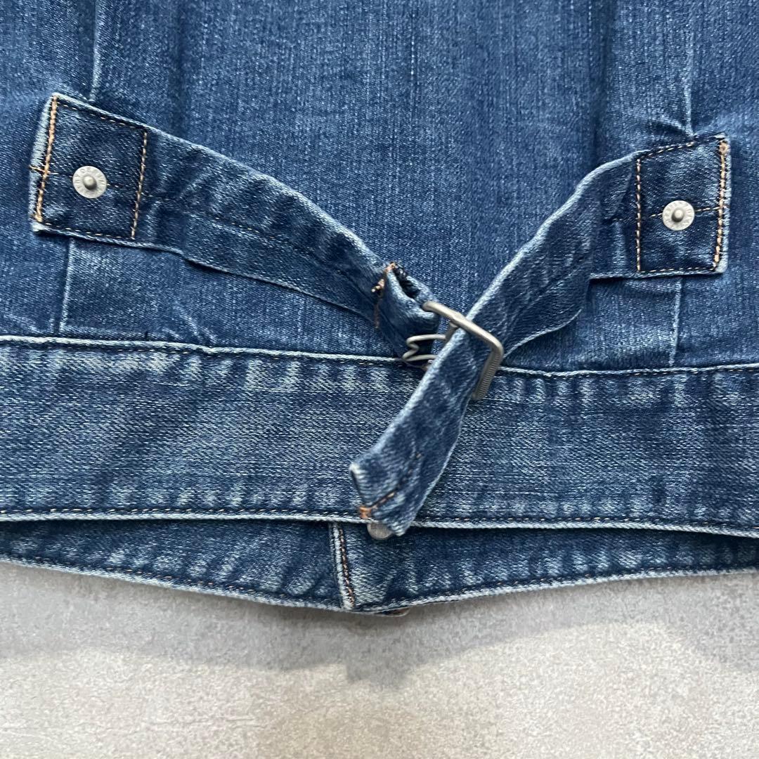 ヘルシーデニム オーバーサイズ デニムジャケット シリアル ノーカラー