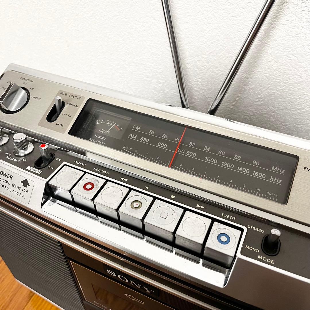 【極美品】SONY CF-3800 昭和レトロ 高級ラジカセ 動作品　4スピーカ