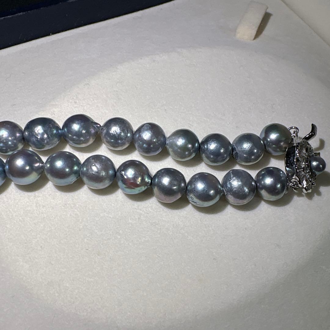 大珠あこや✨パール 本真珠 ブルー 約41.5cm 約8.8-9.5㎜