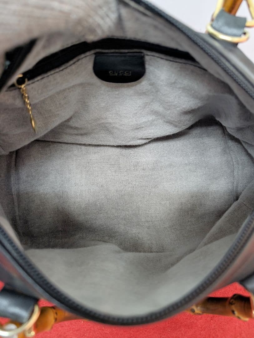 美品 極希少！Gucci バンブー レザーハンドバッグ ボストンバッグ 2way