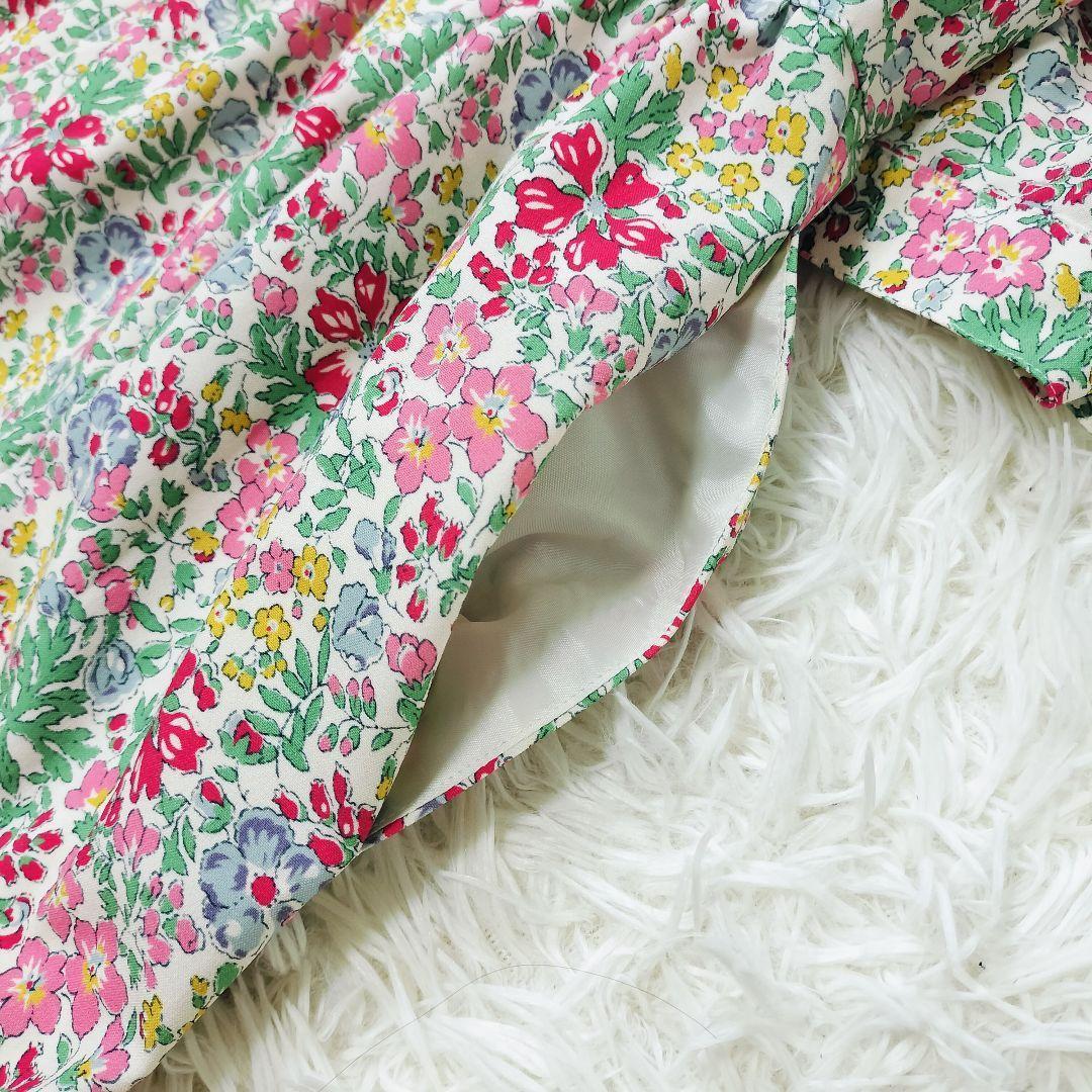 美品♡TOCCA♡リバティ♡花柄♡リボン袖♡ティアードロングワンピース