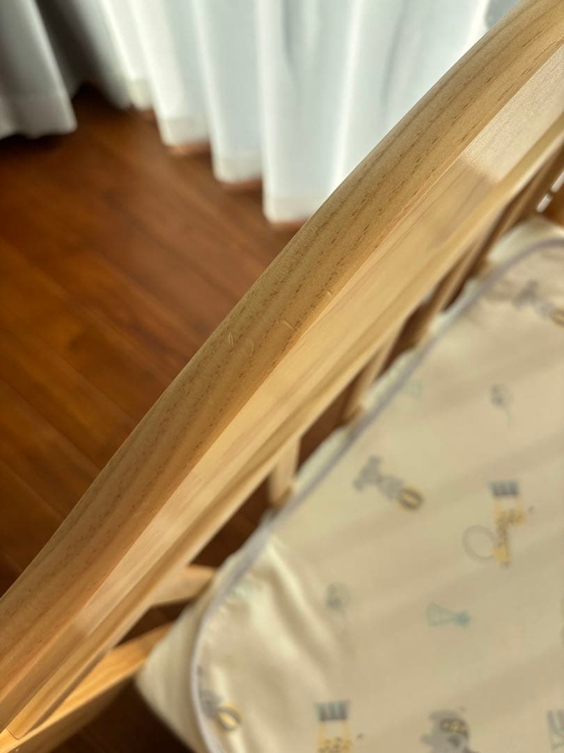 ティンバーベビーベッドミニ　ハイタイプ　ナチュラル