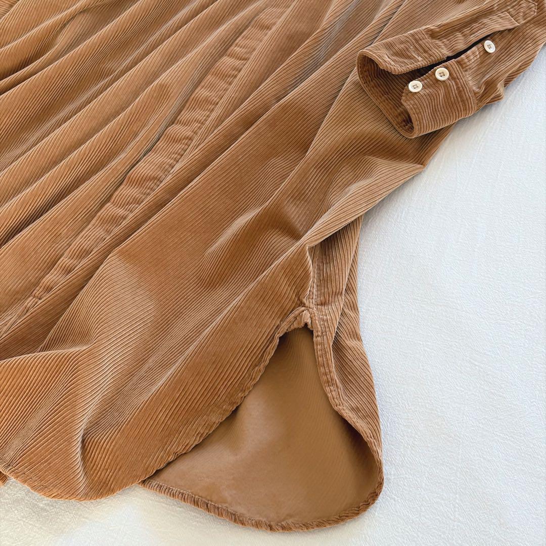 45R ▲∴☻ シャツコーデュロイのビッグシャツドレス ワンピース 定価5.3万