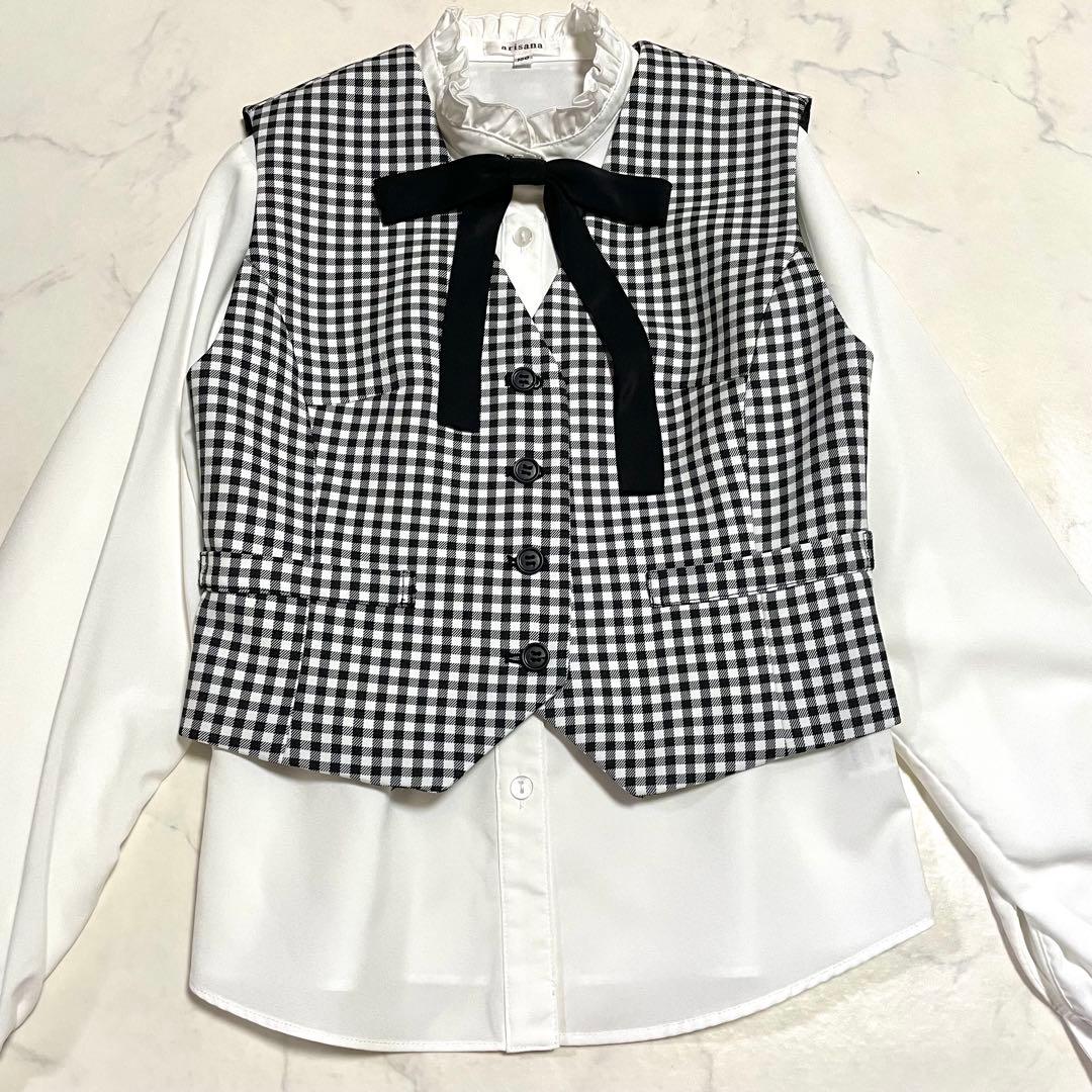 美品♪arisana アリサナ セットアップ パンツスーツ チェック 150