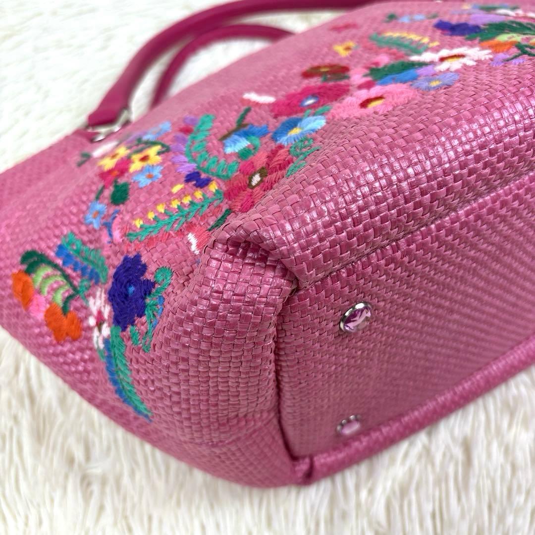 美品、シンクビー、Think Bee!、カゴバッグ、ソチミルコ、メキシコ、刺繍