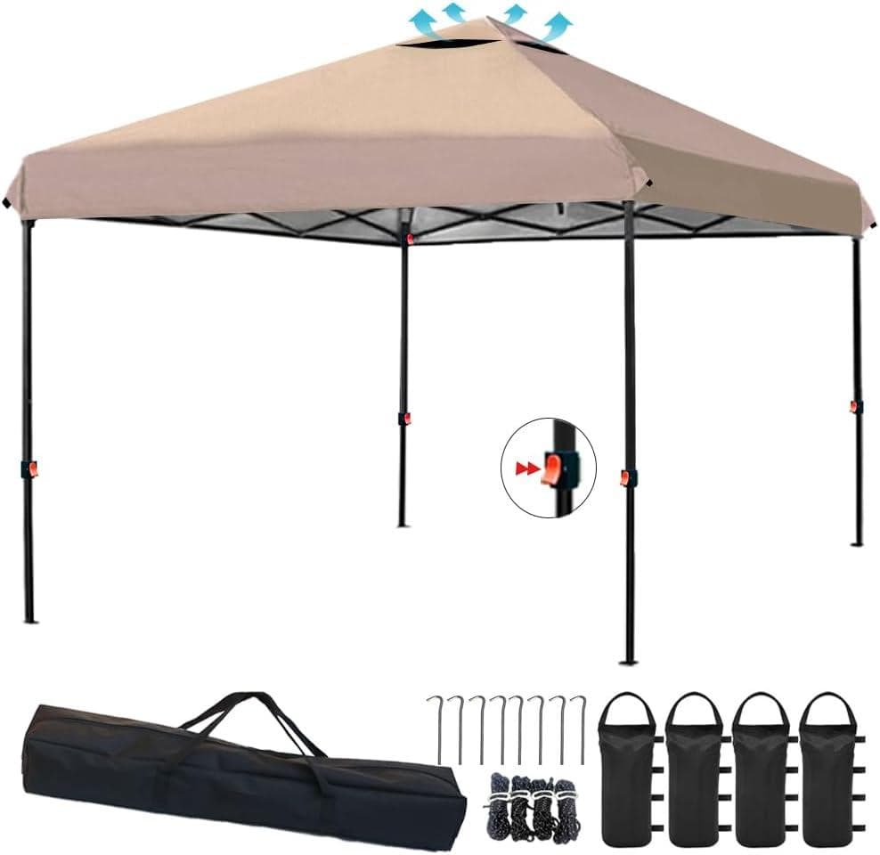 こあらさま 軽量ワンタッチタープテント 3m×3m 収納バッグ付き 3段階調節