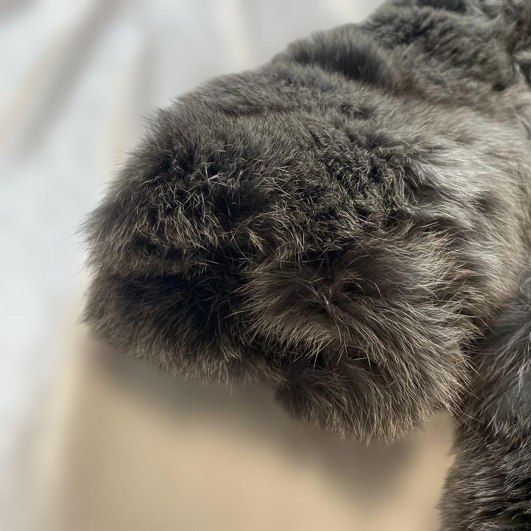 ファーコート　フォックス　シルバー　肉厚　グレー