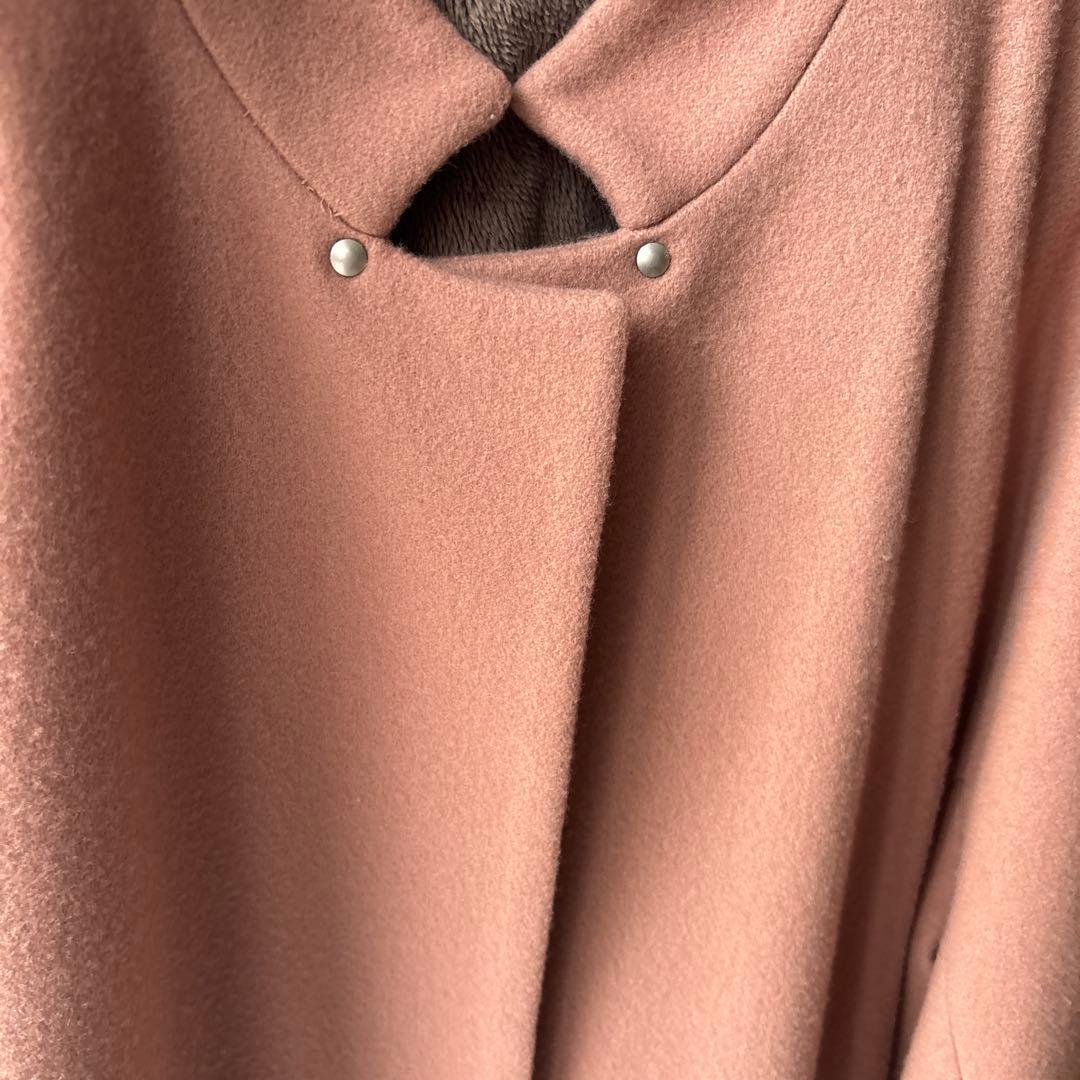 超美品　マンサール　コクーンウールコート　ピンクベージュ　ヤマダヤ