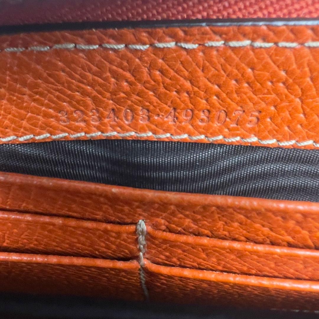 GUCCI GG柄 キャンバス レザー 長財布 インターロッキング チャーム