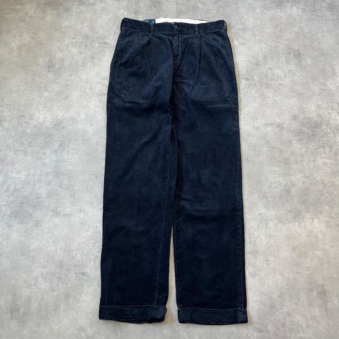 ポロバイ ラルフローレン W34 コーデュロイ 90s ハモンド 紺 16167