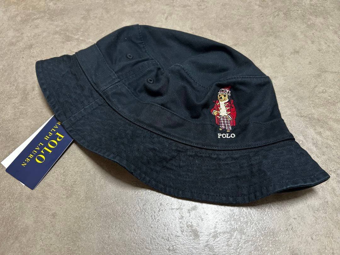 新品タグ付き　ラルフローレン　帽子　黒　ポロベア