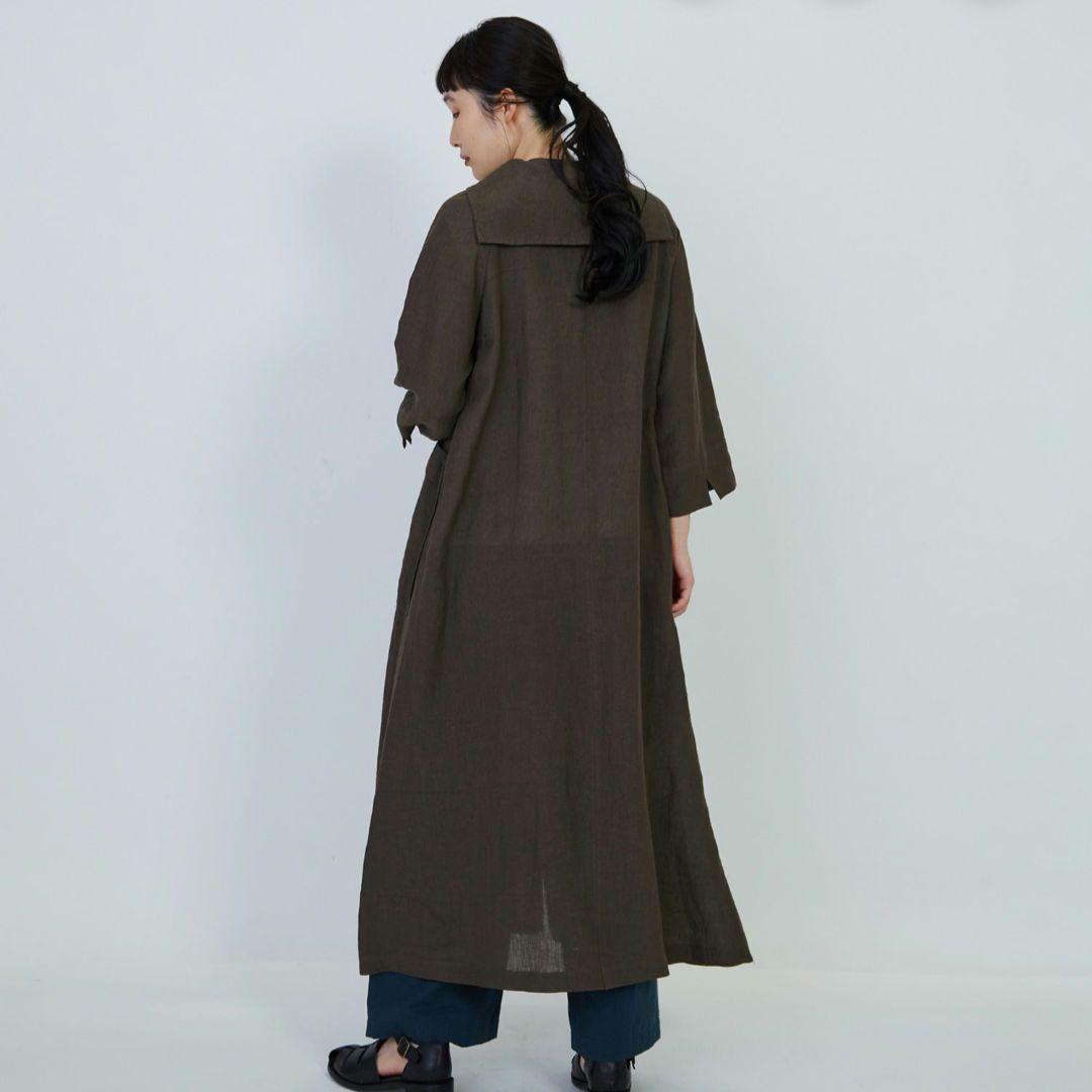 美品　ロワズィール グランジリネン100% ワンピースセーラーカラー 2way