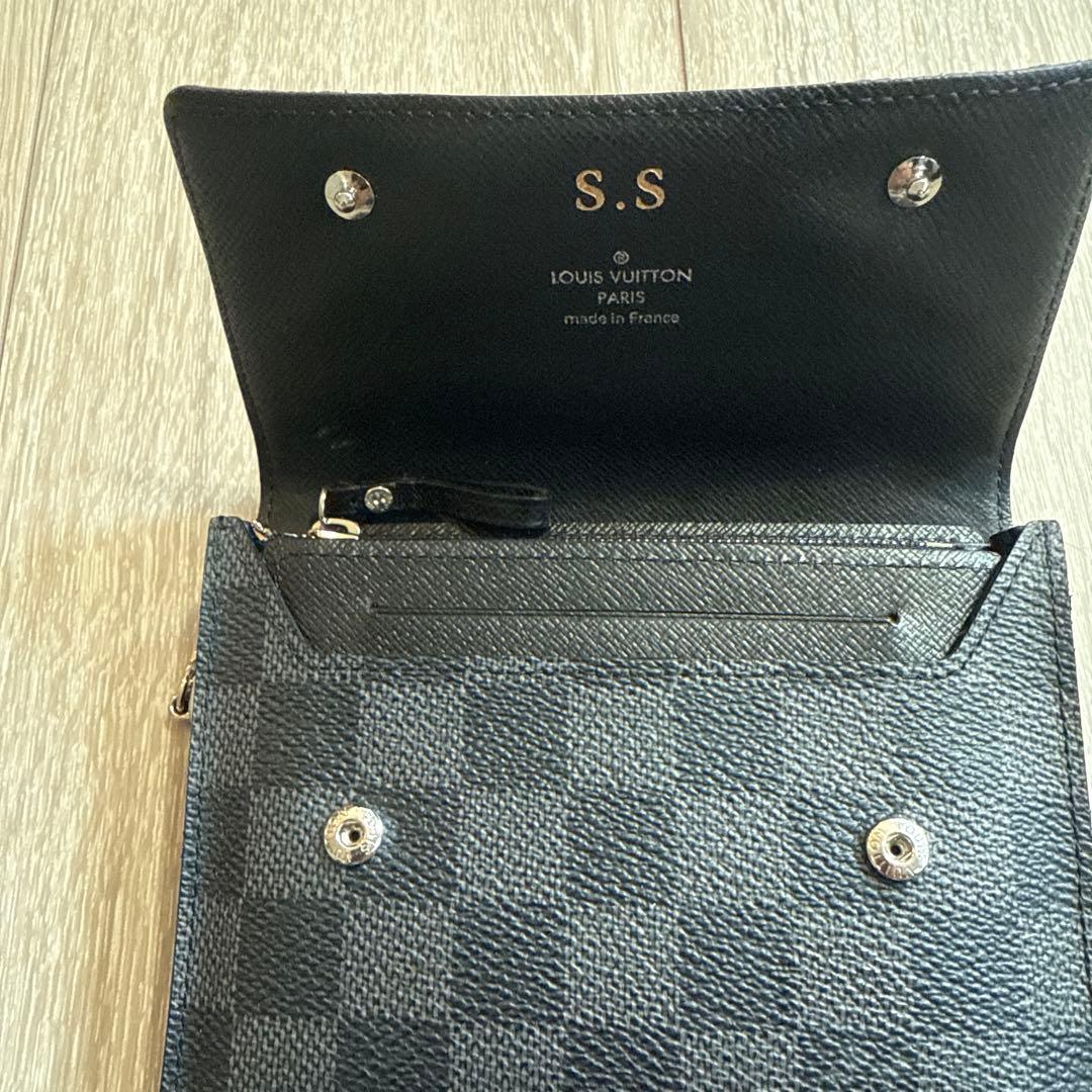 じ*う様 正規品　LOUIS VUITTON ダミエ ウォレットチェーン ブラッ