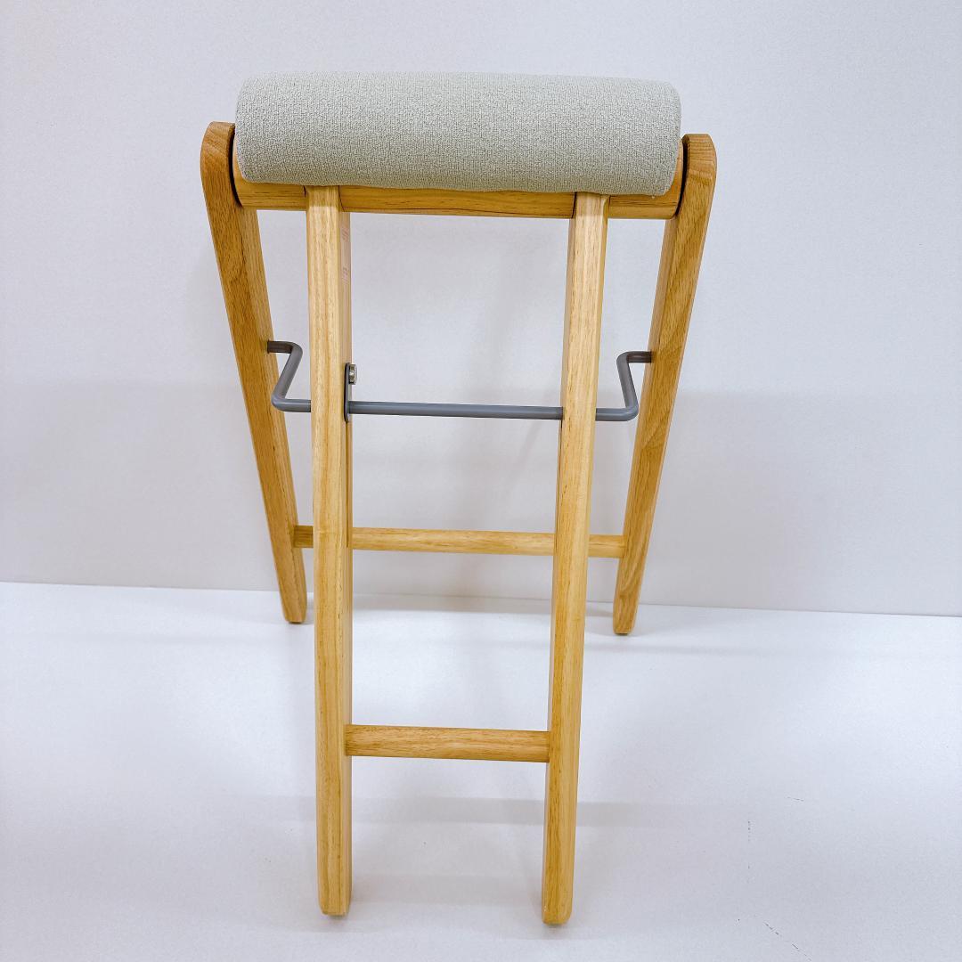 【美品】折り畳みハイスツール チェア 持ち運び簡単 グレー