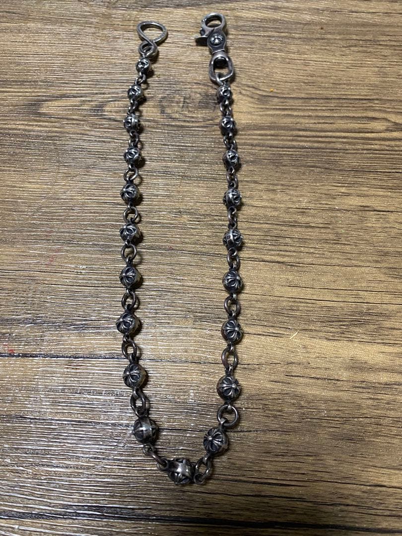 シルバー 925 クロスボール　ウォレットチェーン