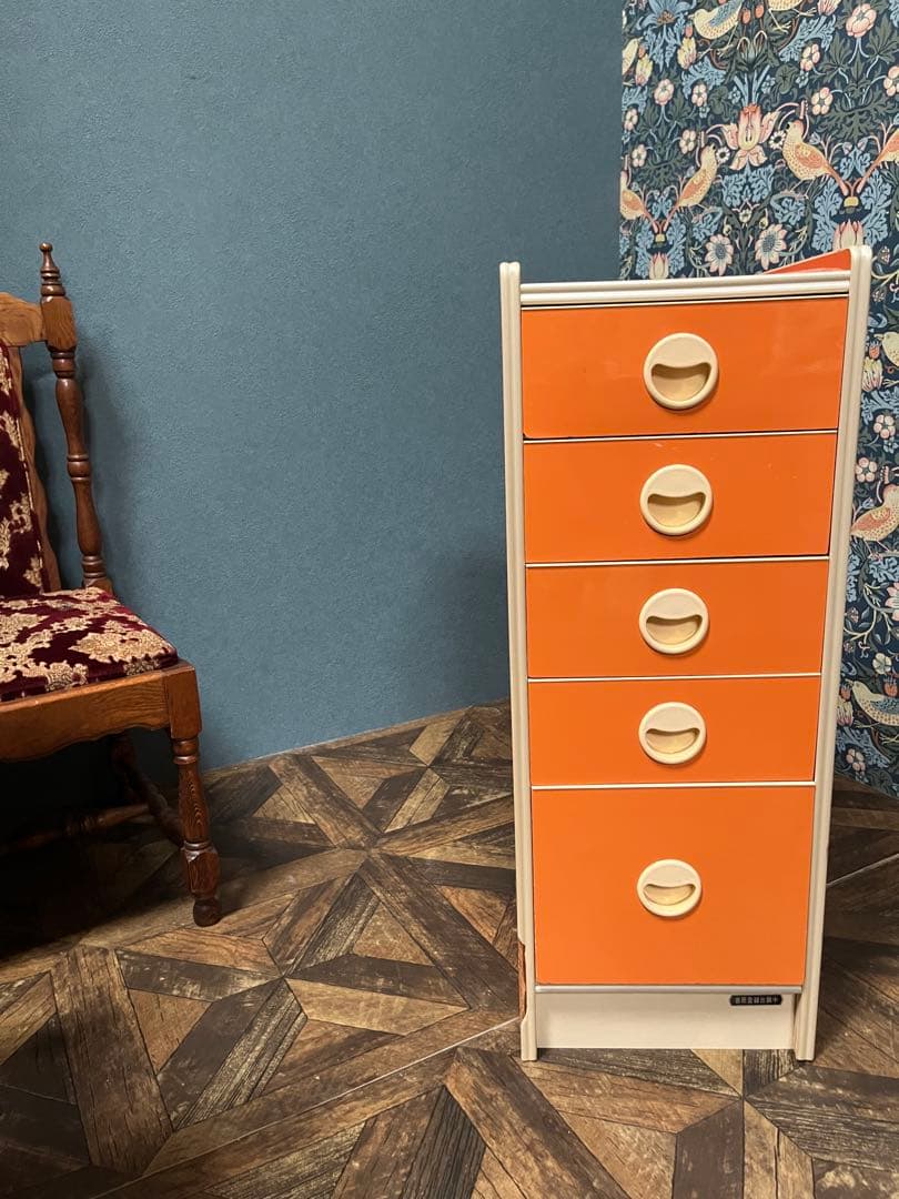 オレンジチェスト 昭和レトロ レトロポップ インテリア 当時物