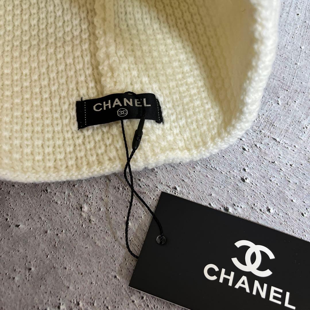 CCロゴ ニット帽 ホワイト