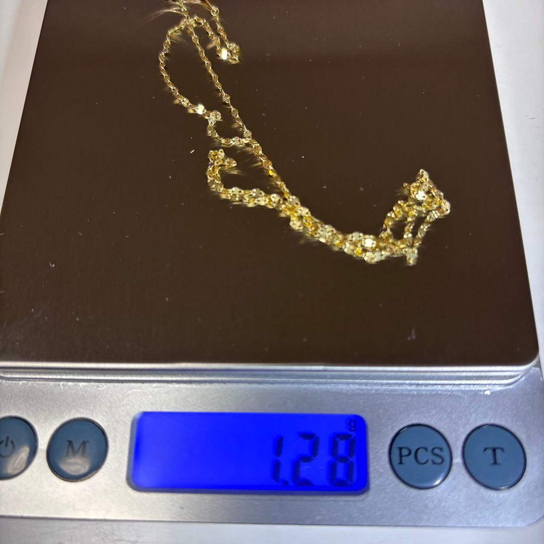 K18 18金 ペタルチェーンネックレス 45cm アジャスター　約1.2g