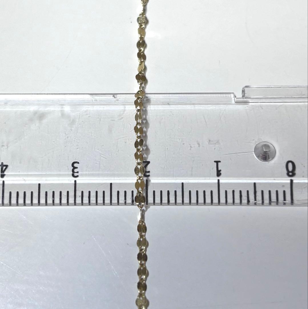 K18 18金 ペタルチェーンネックレス 45cm アジャスター　約1.2g