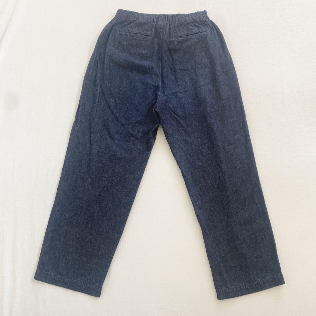かぐれ⟡.綿麻デニムイージーパンツ コットンリネンインディゴ日本製