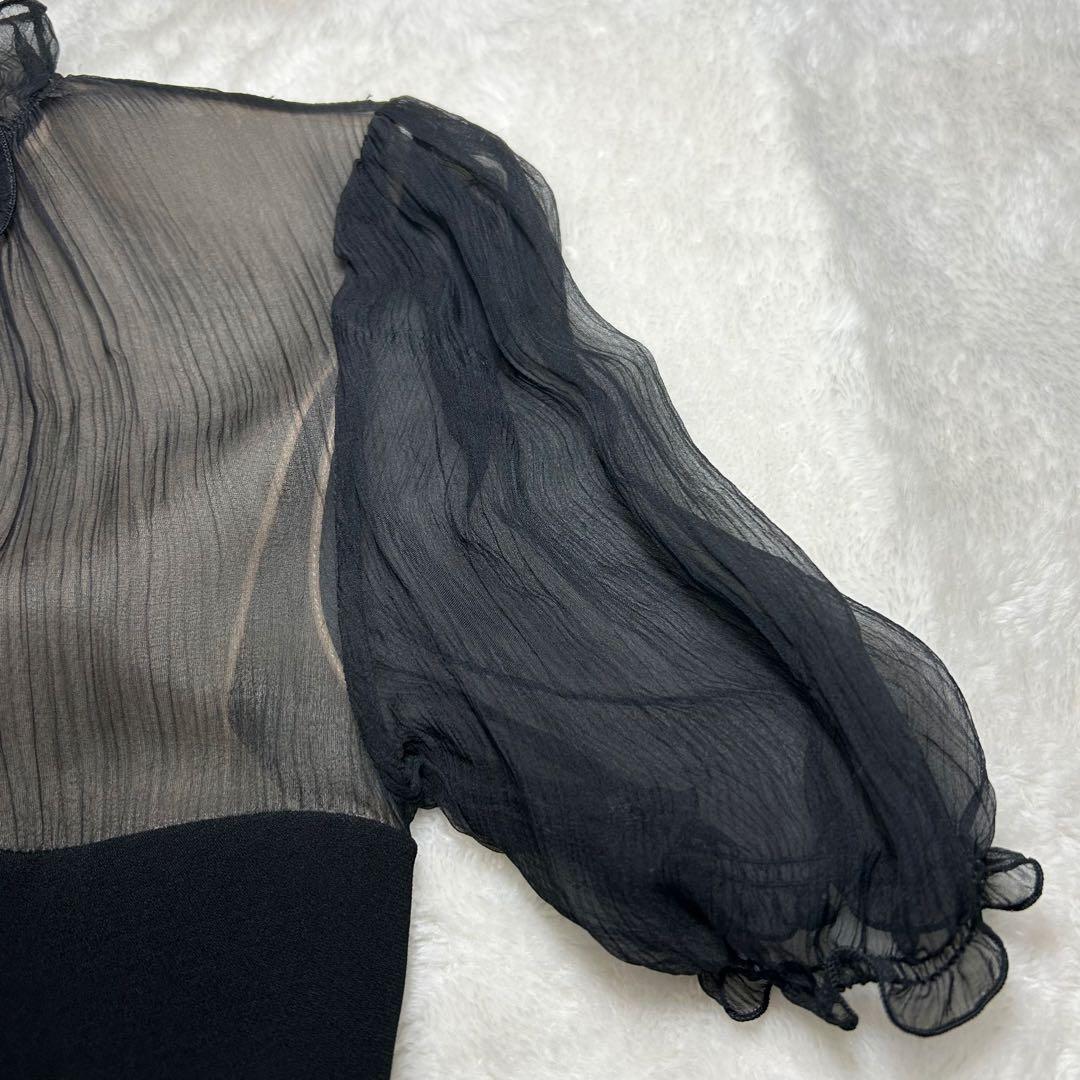 MIUMIU ミュウミュウ ブラック 半袖シースルー ミニワンピース ミニ丈