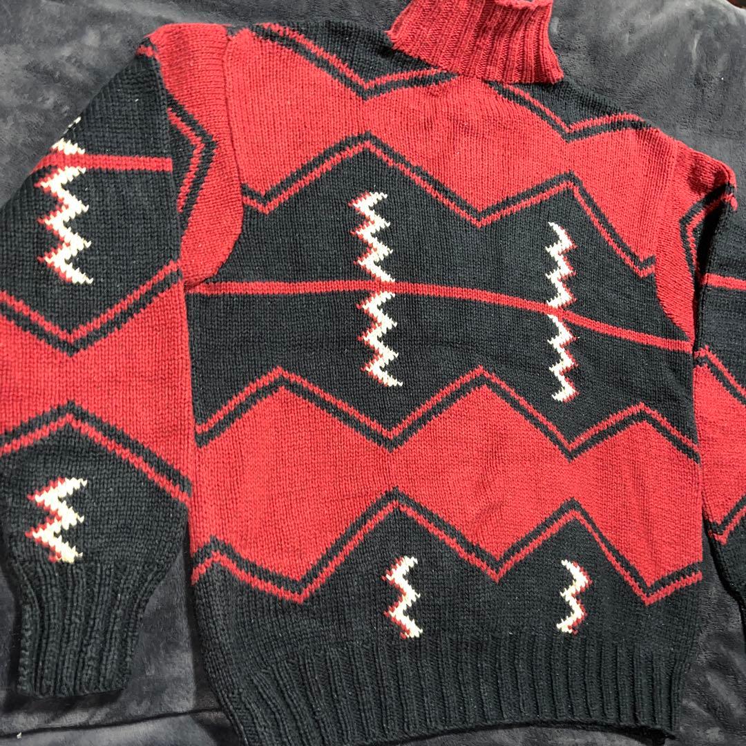 90S ヴィンテージ ポロバイラルフローレン ハンドニット XL ネイティブ柄