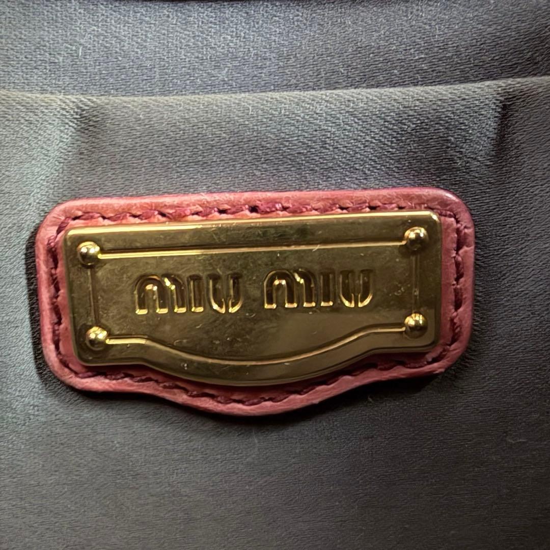 miumiu ミュウミュウ　レザー　2way　ハンドバック ショルダー　ピンク