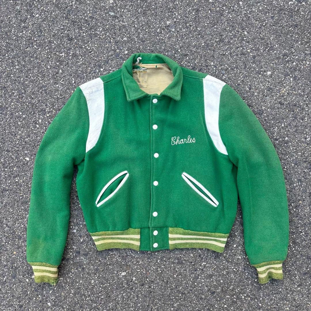 ば*ん様 60s スタジャン vintage USA製 刺繍